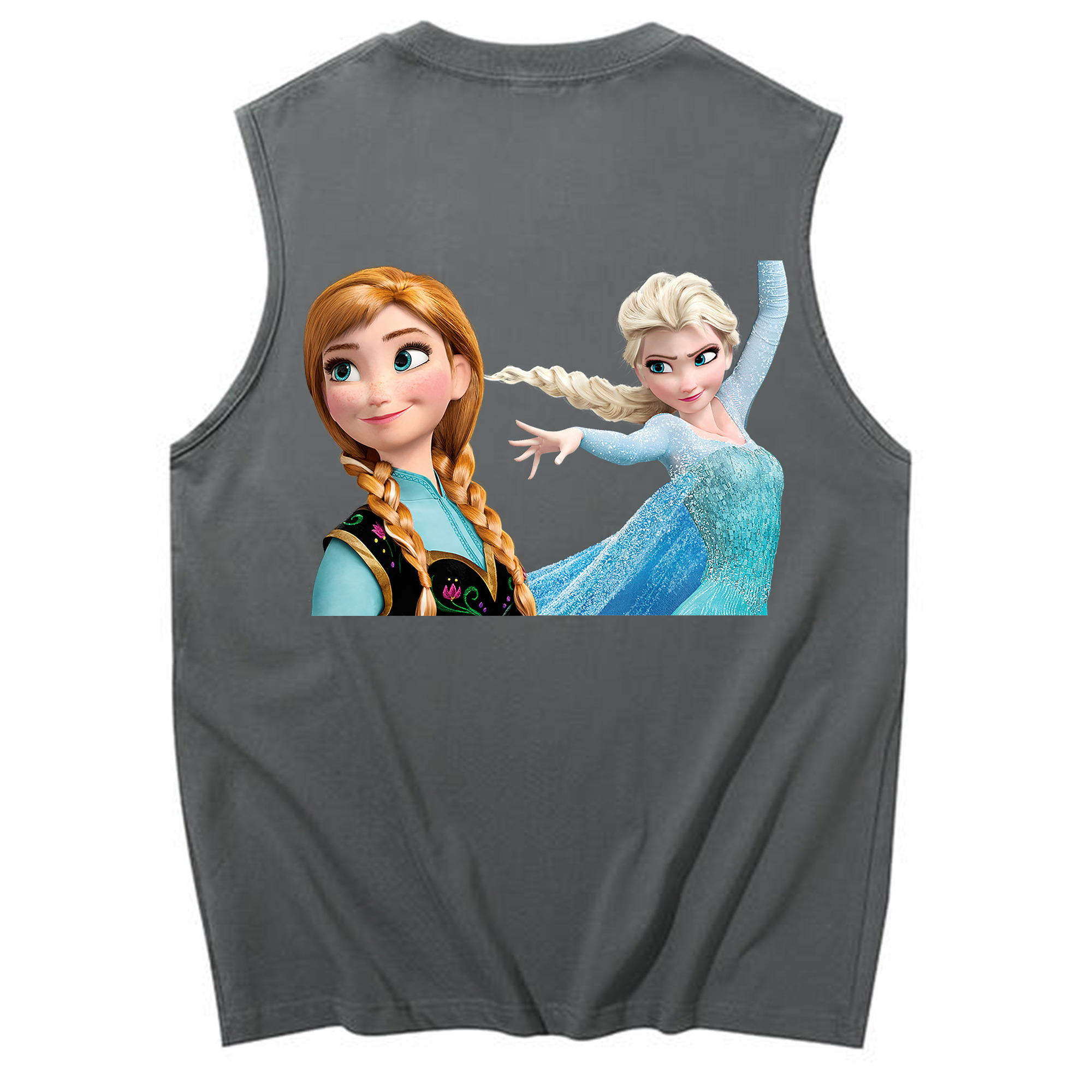 （画像用） アナと雪の女王 アンナ エルサ Frozen Anna Elsa コットン100％タンクトップ（背面プリント）